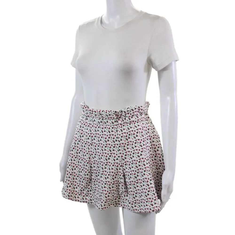 Something Navy Womens Cotton Floral Mya Stretch Pleated Skort White Size XS